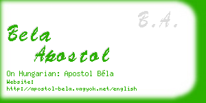 bela apostol business card